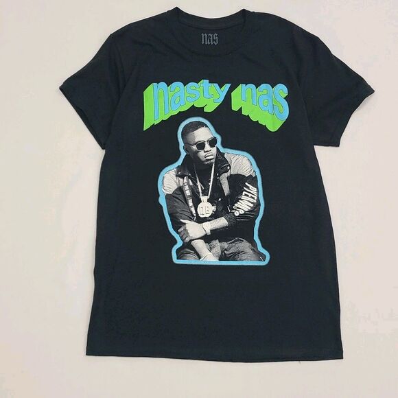 Nasty Nas Mens Medium Black Shirt Rap 90s Hip Hop Tour Merch Illmatic Vintage - Picture 1 of 5